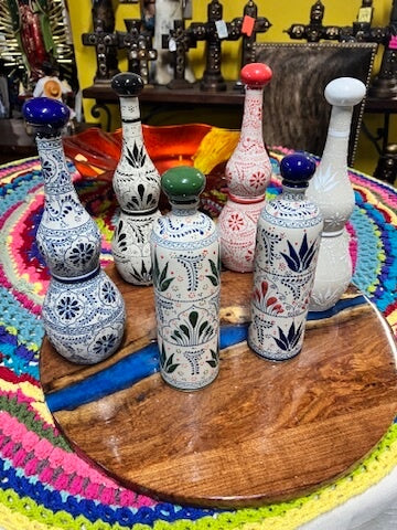 Talavera Tequila Bottle Set – Handcrafted Elegance with Matching Shot Glasses