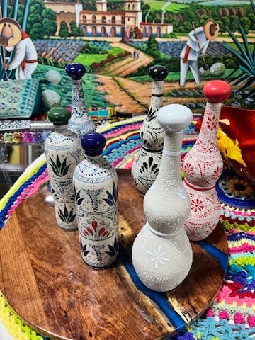 Talavera Tequila Bottle Set – Handcrafted Elegance with Matching Shot Glasses