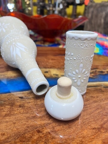 Talavera Tequila Bottle Set – Handcrafted Elegance with Matching Shot Glasses