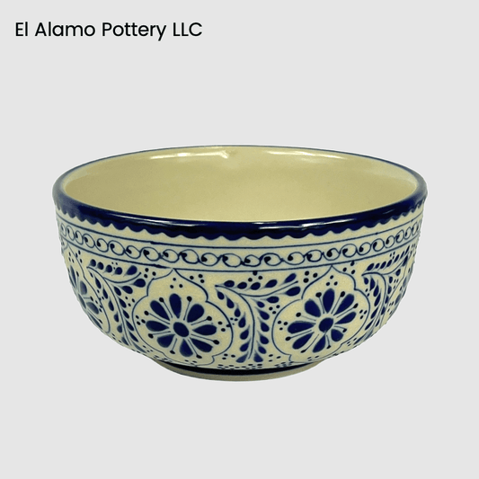 Handcrafted Talavera Soup Bowl – Cobalt Blue & Ivory Floral