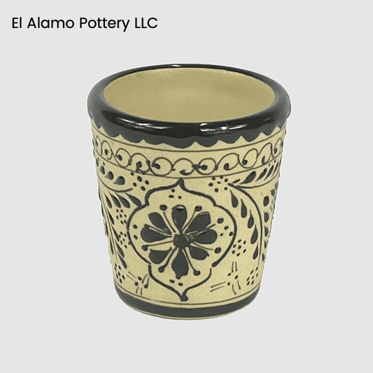 Handcrafted Talavera Ceramic Shot Glass – Midnight Bloom