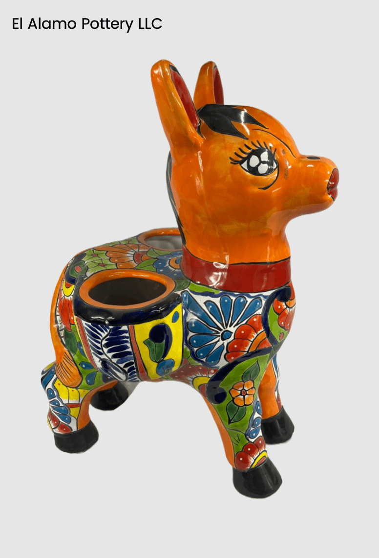Handcrafted Talavera Donkey Planter – Colorful Charm with a Mexican Soul