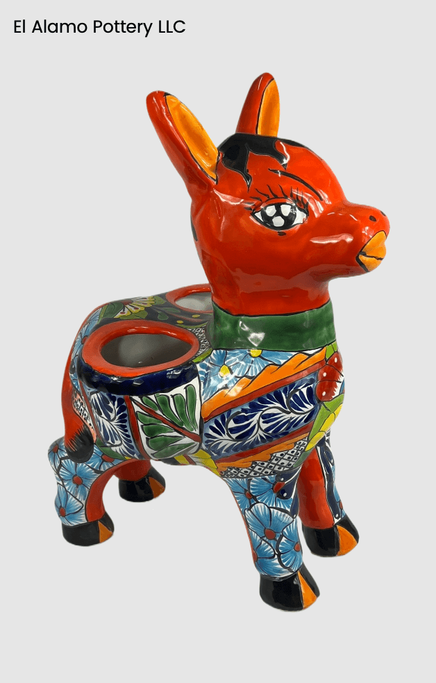 Handcrafted Talavera Donkey Planter – Colorful Charm with a Mexican Soul