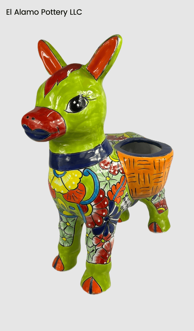 Handcrafted Talavera Donkey Planter – Colorful Charm with a Mexican Soul