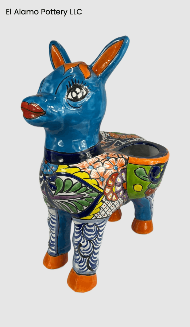 Handcrafted Talavera Donkey Planter – Colorful Charm with a Mexican Soul