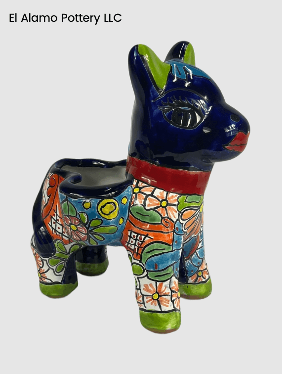 Handcrafted Small Talavera Donkey Planter – Petite Charm with Big Personality