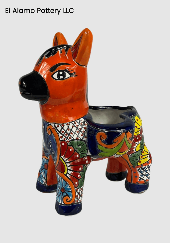 Handcrafted Small Talavera Donkey Planter – Petite Charm with Big Personality