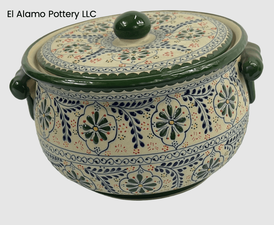 Handcrafted Talavera Tureen – Green Garden Floral Design